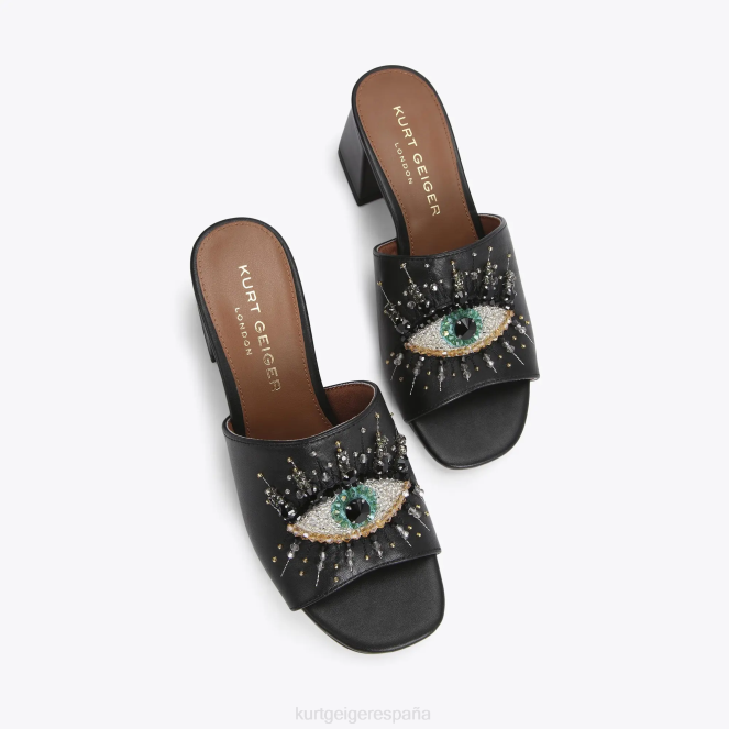 Kurt Geiger mujer Ojo de bloque de oliva de Londres 2LPR667 | calzados negro